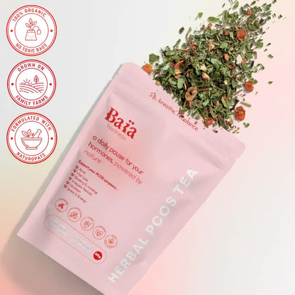 Baïa Wellness hormone balance tea loose leaf with organic herbs for PCOS